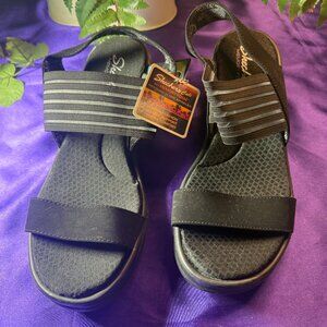 NEW📌 Skechers Air In Lightweight 2.5 " Wedge Stretchy Slingback Slide Sandal